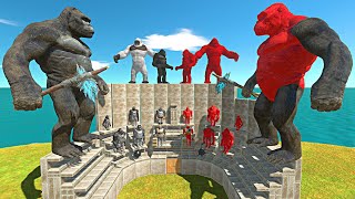 Big Fight in Legendary Arena  Mutant Primates vs Red Fake Itself  Animal Revolt Battle Simulator [upl. by Appolonia]