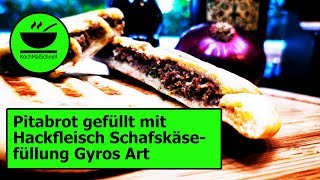 PitaBrot 🥟 mit Hackfleisch Schafskäsefüllung Gyros Art im OptiGrill von KochMalSchnell [upl. by Suqram]