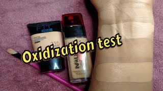 live Oxidization Test  LOreal Paris foundation  Maybelline fit me foundation Which one is best [upl. by Nirrol]