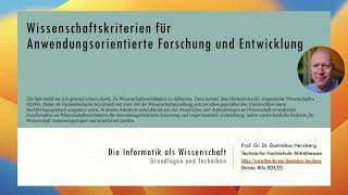 Wissenschaftskriterien für Anwendungsorientierte Forschung und Entwicklung [upl. by Aronael]