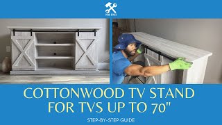 Twin Star Home Cottonwood TV Stand TVs Up to 70quot Sliding Barn Door Assembly  Lorraine Media Console [upl. by Sotsirhc259]