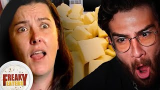 Addicted To Cheese  Hasanabi reacts to Freaky Eaters TLC [upl. by Idak]