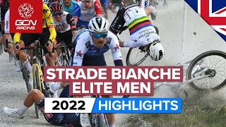 The FREAKIEST Crash Weve Ever Seen In Cycling  Strade Bianche 2022 Mens Highlights [upl. by Randi]