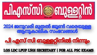 Current Affairs from PSC BULLETIN January 2024  June 2024  ആനുകാലിക സംഭവങ്ങൾ 2024 [upl. by Volding]