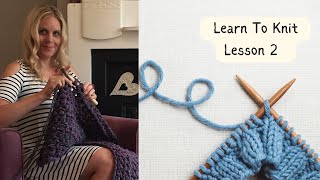 Learn To Knit Lesson 2  Easy Cast On For Beginners [upl. by Rollet]