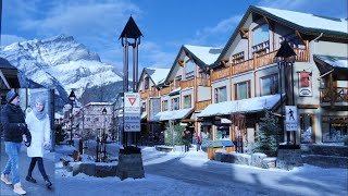 BANFF Alberta Canada in Snow Christmas vibes and Mount Norquay Ski Resort 4K [upl. by Ecyak]