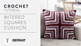 Mitered Squares Crochet Cushion [upl. by Linell728]