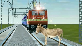 Crazy Donkey STOPS the Train and escapes Indian Railways in Trainzimulator [upl. by Nywles]