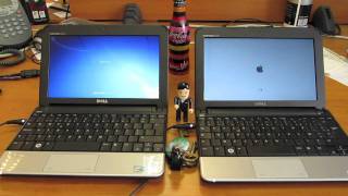 Dell mini 10v Windows 7 vs Mac OS X Leopard Boot Time [upl. by Laine]