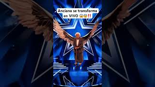 Anciana se transforma en VIVO 😨😱‼️ americasgottalent gottalent talento transformation [upl. by Yalc]