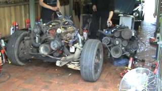 Dueling V8s  Ford 351 Vs Chev 350  No Exhaust High Quality [upl. by Harikahs165]