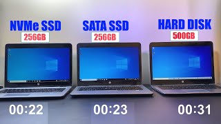 NVME SSD VS SATA SSD VS HDD [upl. by Nomyar]