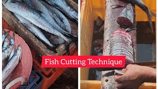 Fish Cutting Technique  Anjal  Honavar [upl. by Ruosnam]