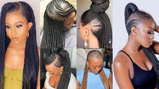 Stand out with these Protective Braids Hairstyles for LadiesCornrows braids hairstyles with curls [upl. by Nilorac]