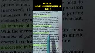 write the factors affecting evaporation class 9 shreeclasses viral [upl. by Neved399]