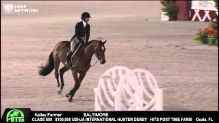 Kelley Farmer amp Baltimore 100000 USHJA International Hunter Derby HITS Ocala [upl. by Ellevel]