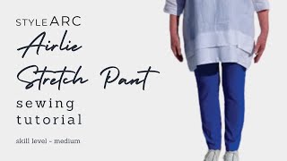 Airlie Stretch Pant by Style Arc  Sewing Tutorial for Sewing Pockets and Waistband [upl. by Acira]