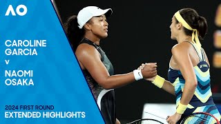 Caroline Garcia v Naomi Osaka Extended Highlights  Australian Open 2024 First Round [upl. by Bolan551]