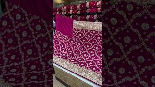 KSHKIN Sakshi Sindhi Bollywood Wedding Saree Maroon Green Indian Pakistani Zardosi Style Walima [upl. by Grania]