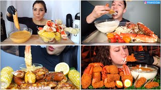 Kind crab legs with Alfredo sauce 🦀 mukbang  ASMR mukbang asmr kingcrabmukbang [upl. by Suriaj457]