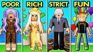 POOR vs RICH vs STRICT vs FUN FAMILY Roblox Brookhaven Rp [upl. by Ayita]