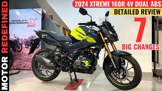 2024 Hero Xtreme 160R 4V Dual ABS Model Review  7 New Updates  On Road Price amp Mileage [upl. by Annaiviv971]