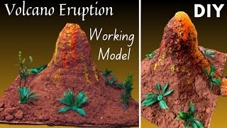 DIY Volcano Model Making  School Project Ideas  Volcano Eruption Working Model craftthebest1 [upl. by Gelman]