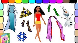 Dress Moana Up In Elsas Clothes And Learn Names Of Clothes [upl. by Jauch]