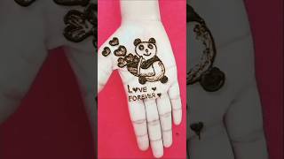 How to draw a cute panda  How to draw 🐼panda teddy bear shorts mehndi panda [upl. by Anaidni474]