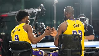 LeBron Bronny James make public debut as Lakers teammates Just pure joy man [upl. by Gamin]