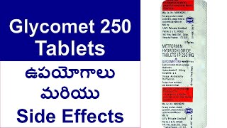 Glycomet 250 Tablets uses and Side Effects in Telugu  Metformin Hydrochloride Tablets IP 250 MG [upl. by Macey443]