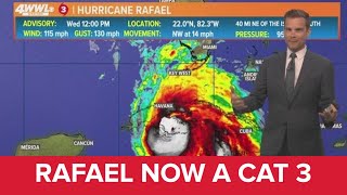 Wednesday 12PM Tropical Update Hurricane Rafael now a Cat [upl. by Stearne599]