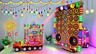 DIY Mini Dj Navratri Durga Pooja Gauri Ganesh Big Dj Truck Light Decoration gadi wala dj [upl. by O'Grady]