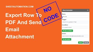 Automatically export row to PDF and send email attachment [upl. by Leina858]