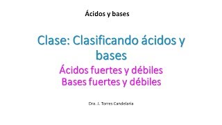 Clasificando ácidos y bases como fuertes o débiles [upl. by Berghoff]