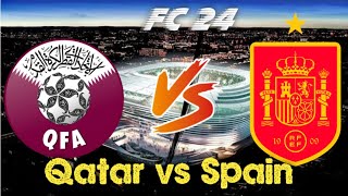 🇪🇦🇧🇭 Qatar VS Spain football match first time on FC 24 [upl. by Temple]