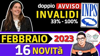 🔴 INVALIDI PARZIALI e TOTALI 16 NOVITÀ FEBBRAIO 2023 ➡ IMPORTI INCREMENTI PENSIONE BONUS INPS 2023 [upl. by Sela677]