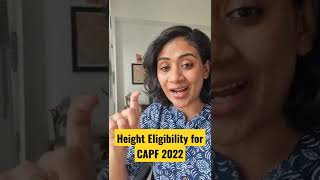 Height Eligibility for CAPF 2022  CAPF AC 2022  Divya Gupta Ex Asst Comdt  SAD [upl. by Darmit]