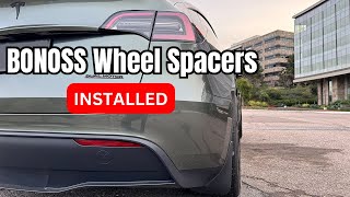 BONOSS Wheel Spacers Install  Tesla Model Y Performance [upl. by Berkley671]