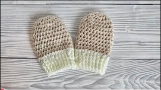 Crochet Newborn mittens tutorial  Easy Tutorial For Beginners  Newborn Mittens [upl. by Maeve]