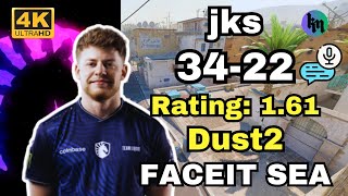 jks 3422 play SEA FACEIT wYEKINDARultimatemithR Dust2  Oct 29 2024 cs2 pov [upl. by Shena]