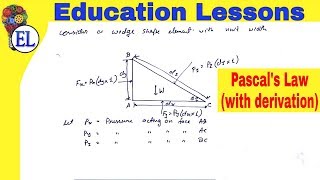 Pascal Law with derivation in Hindi Fluid Mechanics [upl. by Ssac532]