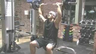 Shoulder Exercises  Seated Barbell Military Press [upl. by Eiramalegna]