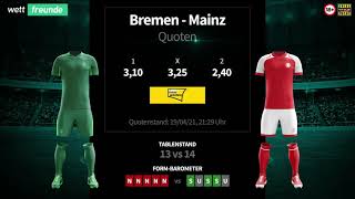 Bundesliga Prognose amp WettTipp Bremen  Mainz  202021 [upl. by Charley712]