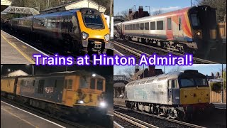 Trains at Hinton Admiral  140322 [upl. by Anaeed]