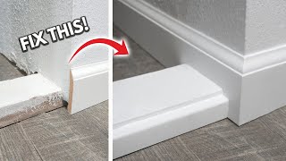 How To Install Baseboard Around Obstacles amp Interference Simple Easy Installation DIY For Beginners [upl. by Sirap]