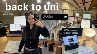 UNI VLOG 💻 6AM morning exam season end of sem 8hrs of class new study chair apartment cleanup [upl. by Annayram]