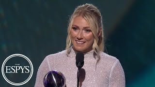 Mikaela Shiffrin wins Best Athlete Womens Sports award  2023 ESPYS 📍 CapitalOne [upl. by Anh]