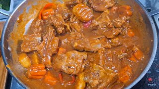 KALDERETANG BABOY BUTOBUTOPork Ribs Caldereta How to cook [upl. by Neirol191]