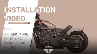 2025 Indian Scout  How to install a swingarm bag Paco [upl. by Lleznov]